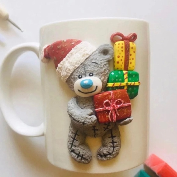 3D Teddy Bear mug Christmas mug - Picture 3 of 3